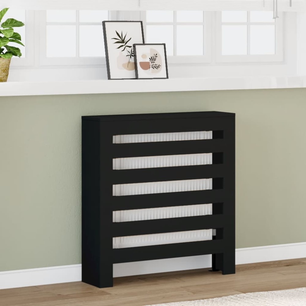 vidaXL Mască pentru calorifer, negru, 78x20x82 cm, lemn prelucrat