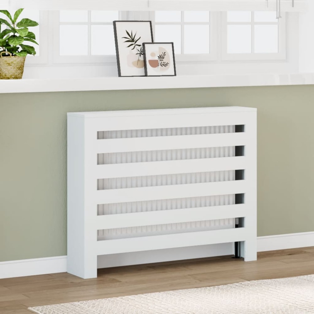 vidaXL Mască pentru calorifer, alb, 104x20x82 cm, lemn prelucrat