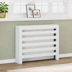 vidaXL Mască pentru calorifer, alb, 104x20x82 cm, lemn prelucrat vidaXL Mască pentru calorifer, alb, 104x20x82 cm, lemn prelucrat