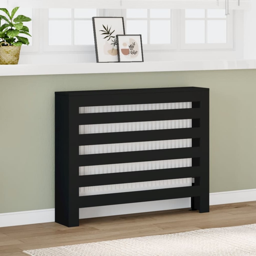 vidaXL Mască pentru calorifer, negru, 104x20x82 cm, lemn prelucrat