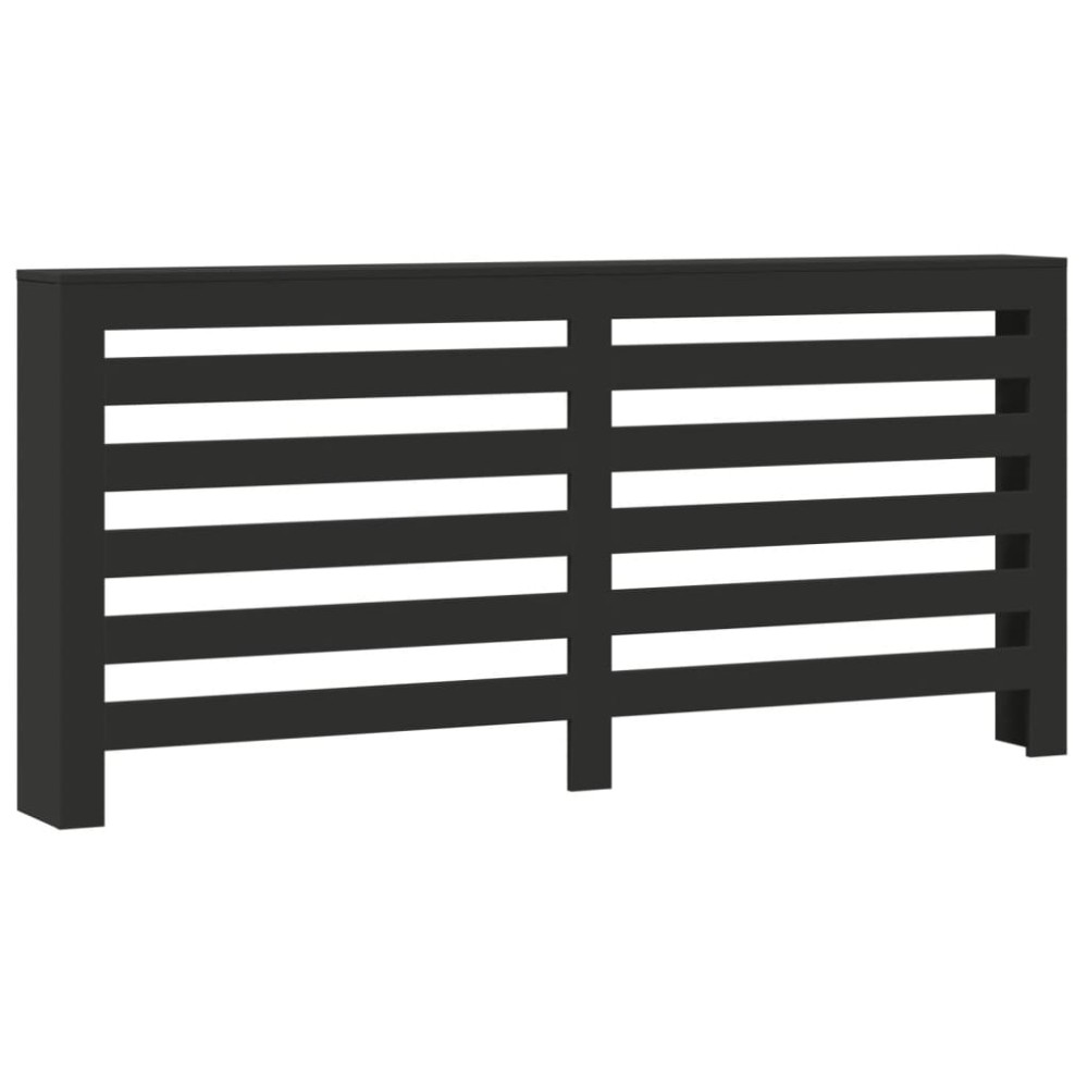 vidaXL Mască pentru calorifer, negru, 175x20x82 cm, lemn prelucrat