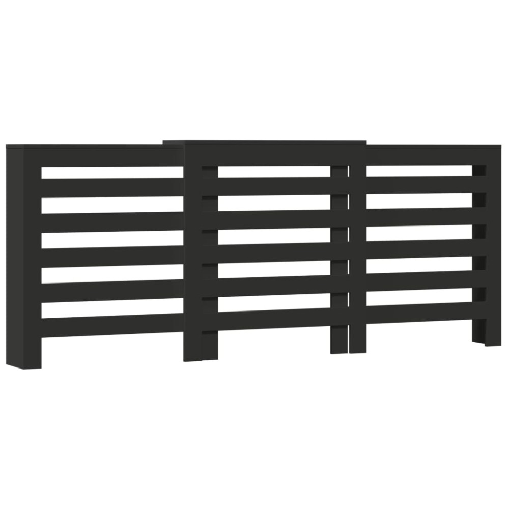 vidaXL Mască pentru calorifer, negru, 205x21,5x83,5 cm, lemn prelucrat