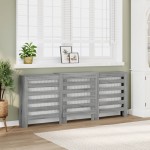 vidaXL Mască pentru calorifer sonoma gri 205x21,5x83,5 cm lemn vidaXL Mască pentru calorifer sonoma gri 205x21,5x83,5 cm lemn