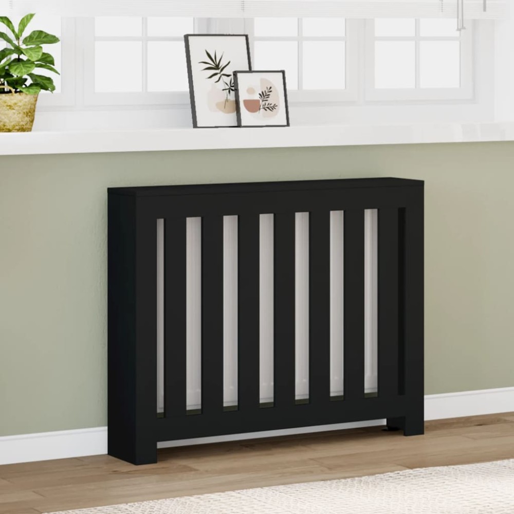 vidaXL Mască pentru calorifer, negru, 104x20x82 cm, lemn prelucrat