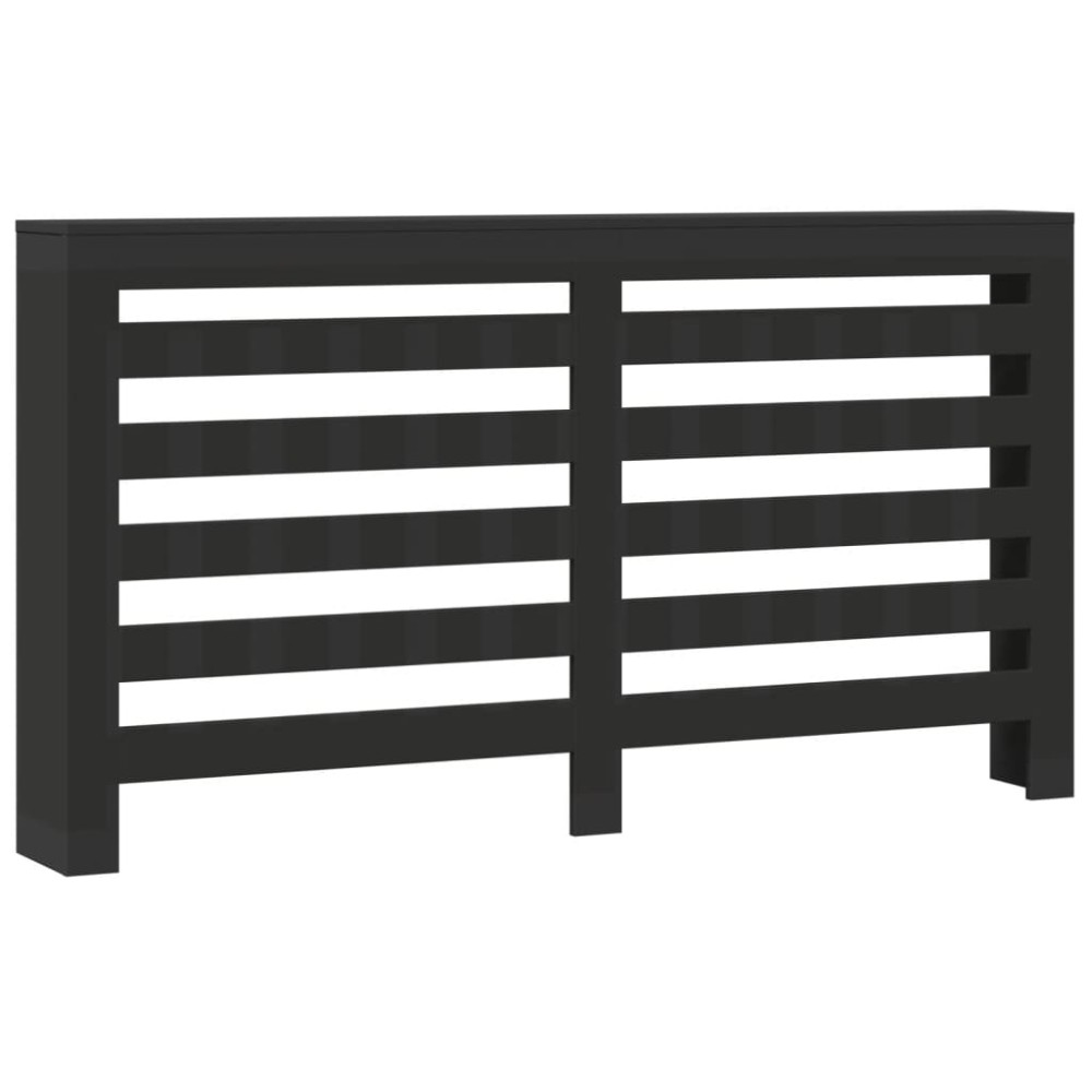 vidaXL Mască pentru calorifer, negru, 175x20x82 cm, lemn prelucrat