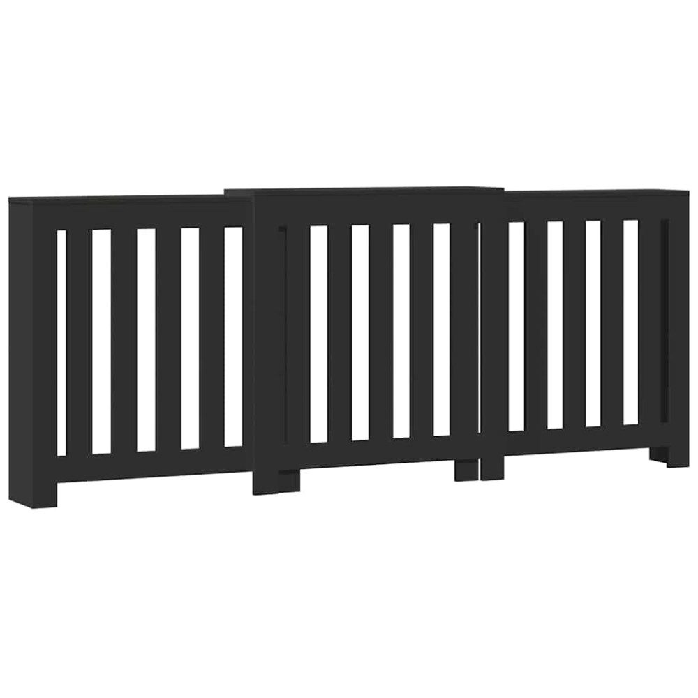 vidaXL Mască pentru calorifer, negru, 205x21,5x83,5 cm, lemn prelucrat