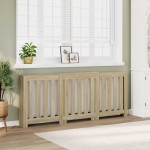vidaXL Mască pentru calorifer stejar sonoma 205x21,5x83,5 cm lemn vidaXL Mască pentru calorifer stejar sonoma 205x21,5x83,5 cm lemn