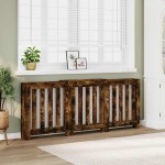 vidaXL Mască pentru calorifer stejar fumuriu 205x21,5x83,5 cm lemn vidaXL Mască pentru calorifer stejar fumuriu 205x21,5x83,5 cm lemn