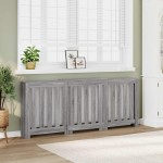 vidaXL Mască pentru calorifer sonoma gri 205x21,5x83,5 cm lemn vidaXL Mască pentru calorifer sonoma gri 205x21,5x83,5 cm lemn