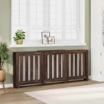 vidaXL Mască pentru calorifer stejar maro 205x21,5x83,5 cm lemn vidaXL Mască pentru calorifer stejar maro 205x21,5x83,5 cm lemn