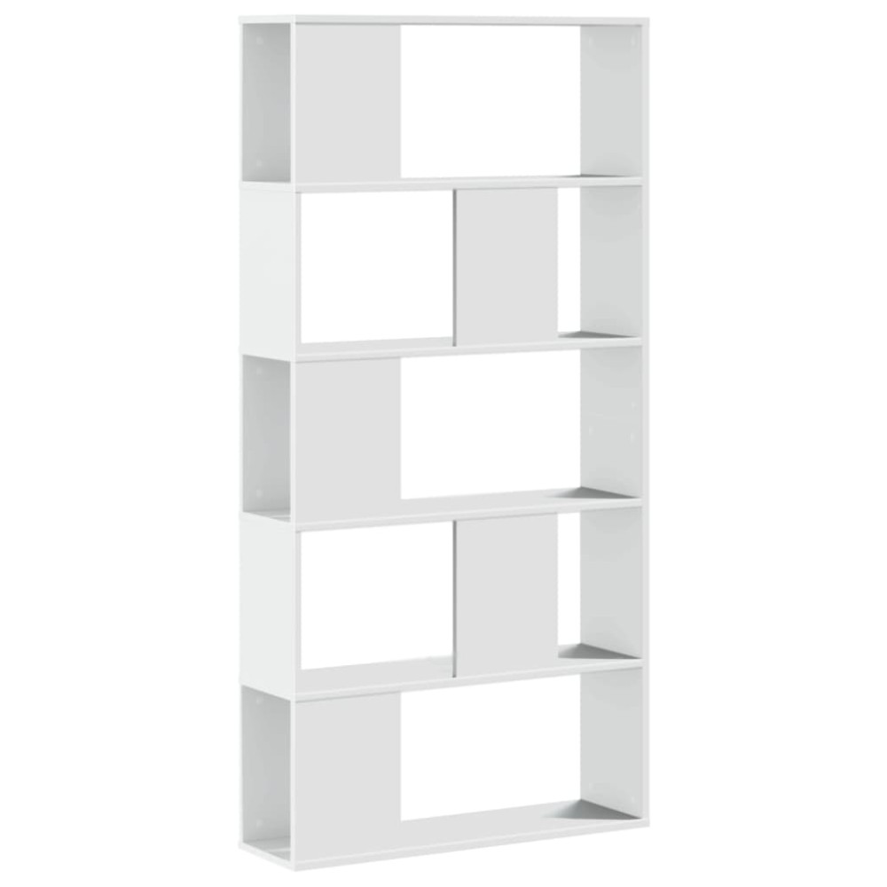 vidaXL Bibliotecă cu 5 niveluri, alb 80,5x23,5x162,5 cm lemn prelucrat