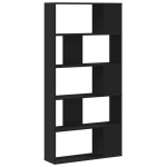 vidaXL Bibliotecă cu 5 niveluri negru 80,5x23,5x162,5cm lemn prelucrat