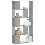 vidaXL Bibliotecă cu 5 niveluri gri beton 80,5x23,5x162,5 cm lemn vidaXL Bibliotecă cu 5 niveluri gri beton 80,5x23,5x162,5 cm lemn