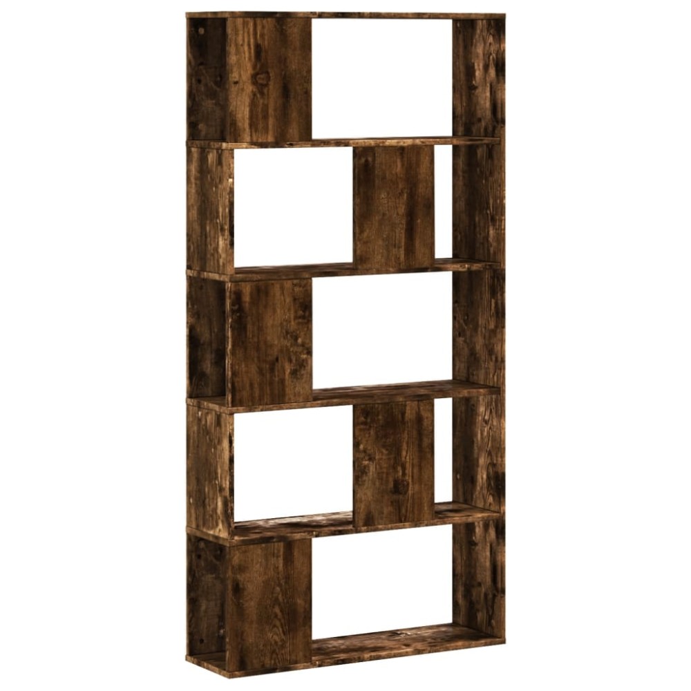 vidaXL Bibliotecă cu 5 niveluri stejar fumuriu 80,5x23,5x162,5 cm lemn