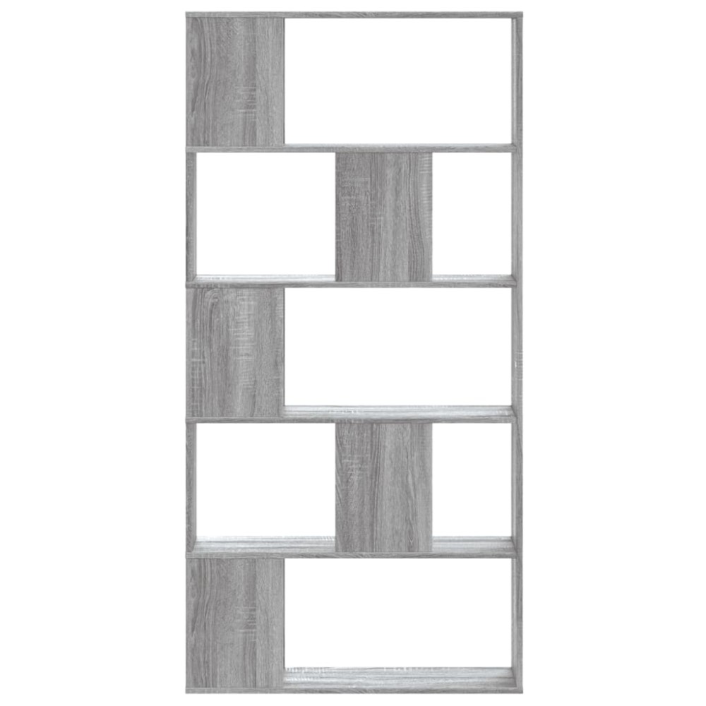 vidaXL Bibliotecă cu 5 niveluri gri sonoma 80,5x23,5x162,5 cm lemn