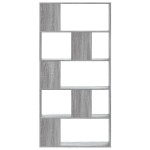 vidaXL Bibliotecă cu 5 niveluri gri sonoma 80,5x23,5x162,5 cm lemn vidaXL Bibliotecă cu 5 niveluri gri sonoma 80,5x23,5x162,5 cm lemn