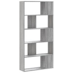 vidaXL Bibliotecă cu 5 niveluri gri sonoma 80,5x23,5x162,5 cm lemn vidaXL Bibliotecă cu 5 niveluri gri sonoma 80,5x23,5x162,5 cm lemn