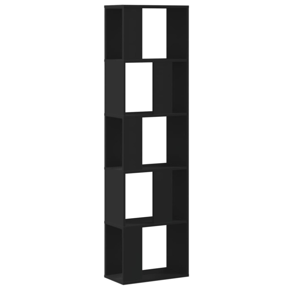 vidaXL Bibliotecă cu 5 niveluri negru 45x23,5x162,5 cm lemn prelucrat