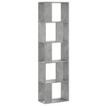 vidaXL Bibliotecă cu 5 niveluri gri beton 45x23,5x162,5 cm lemn vidaXL Bibliotecă cu 5 niveluri gri beton 45x23,5x162,5 cm lemn