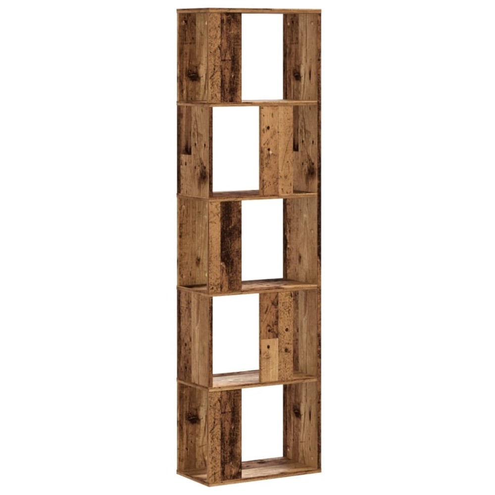 vidaXL Bibliotecă cu 5 niveluri lemn vechi 45x23,5x162,5 cm lemn