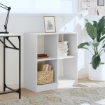vidaXL Bibliotecă, albă, 68,5x32x75 cm, lemn prelucrat vidaXL Bibliotecă, albă, 68,5x32x75 cm, lemn prelucrat