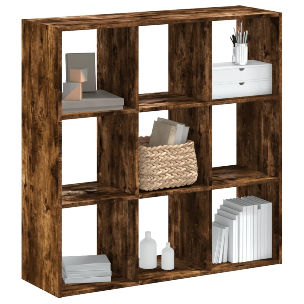 vidaXL Bibliotecă, stejar fumuriu, 102x32x102 cm, lemn prelucrat
