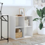 vidaXL Bibliotecă, albă, 68,5x32x68,5 cm, lemn prelucrat vidaXL Bibliotecă, albă, 68,5x32x68,5 cm, lemn prelucrat