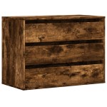 vidaXL Dulap colț cu sertare stejar fumuriu 80x41x58 cm lemn prelucrat vidaXL Dulap colț cu sertare stejar fumuriu 80x41x58 cm lemn prelucrat