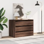 vidaXL Dulap colț cu sertare stejar maro 80x41x58 cm lemn prelucrat