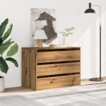 vidaXL Dulap colț sertare stejar artizanal 80x41x58 cm lemn prelucrat