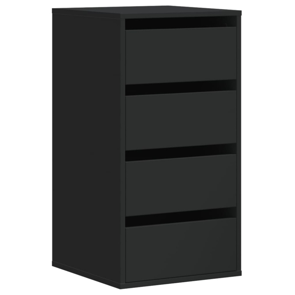 vidaXL Dulap colț cu sertare negru 40x41x76 cm lemn prelucrat