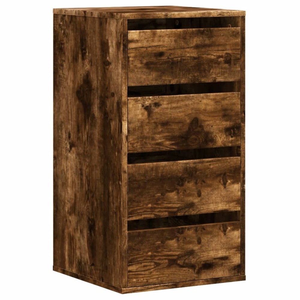 vidaXL Dulap colț cu sertare stejar fumuriu 40x41x76 cm lemn prelucrat
