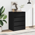 vidaXL Dulap colț cu sertare negru 60x41x76 cm lemn prelucrat
