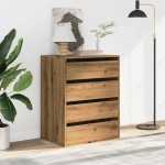 vidaXL Dulap colț sertare stejar artizanal 60x41x76 cm lemn prelucrat