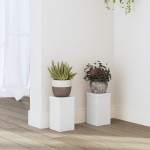 vidaXL Suporturi de plante, 2 buc., alb, 10x10x18 cm, lemn prelucrat vidaXL Suporturi de plante, 2 buc., alb, 10x10x18 cm, lemn prelucrat