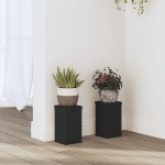 vidaXL Suporturi de plante, 2 buc., negru, 10x10x18 cm, lemn prelucrat vidaXL Suporturi de plante, 2 buc., negru, 10x10x18 cm, lemn prelucrat