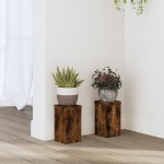 vidaXL Suporturi de plante 2 buc. stejar fumuriu 10x10x18 cm lemn vidaXL Suporturi de plante 2 buc. stejar fumuriu 10x10x18 cm lemn