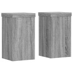 vidaXL Suporturi de plante 2 buc. gri sonoma 10x10x18cm lemn prelucrat vidaXL Suporturi de plante 2 buc. gri sonoma 10x10x18cm lemn prelucrat