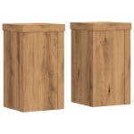 vidaXL Suporturi de plante, 2 buc., stejar artizanal, 10x10x18cm, lemn vidaXL Suporturi de plante, 2 buc., stejar artizanal, 10x10x18cm, lemn