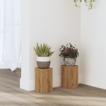 vidaXL Suporturi de plante, 2 buc., stejar artizanal, 10x10x18cm, lemn vidaXL Suporturi de plante, 2 buc., stejar artizanal, 10x10x18cm, lemn