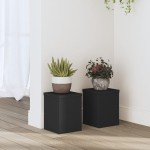 vidaXL Suporturi de plante, 2 buc., negru, 15x15x20 cm, lemn prelucrat vidaXL Suporturi de plante, 2 buc., negru, 15x15x20 cm, lemn prelucrat