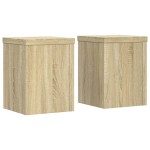 vidaXL Suporturi de plante, 2 buc., stejar sonoma, 15x15x20 cm vidaXL Suporturi de plante, 2 buc., stejar sonoma, 15x15x20 cm