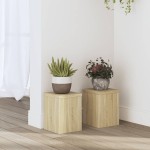 vidaXL Suporturi de plante, 2 buc., stejar sonoma, 15x15x20 cm vidaXL Suporturi de plante, 2 buc., stejar sonoma, 15x15x20 cm