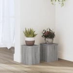 vidaXL Suporturi de plante 2 buc. gri sonoma 15x15x20cm lemn prelucrat vidaXL Suporturi de plante 2 buc. gri sonoma 15x15x20cm lemn prelucrat