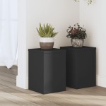 vidaXL Suporturi de plante, 2 buc., negru, 20x20x30 cm, lemn prelucrat vidaXL Suporturi de plante, 2 buc., negru, 20x20x30 cm, lemn prelucrat