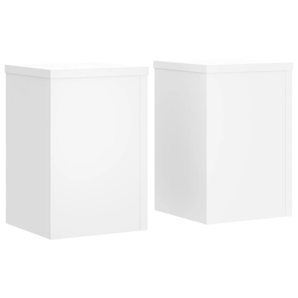 vidaXL Suporturi de plante, 2 buc., alb, 25x25x35 cm, lemn prelucrat