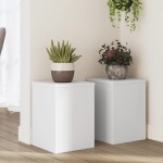 vidaXL Suporturi de plante, 2 buc., alb, 25x25x35 cm, lemn prelucrat vidaXL Suporturi de plante, 2 buc., alb, 25x25x35 cm, lemn prelucrat