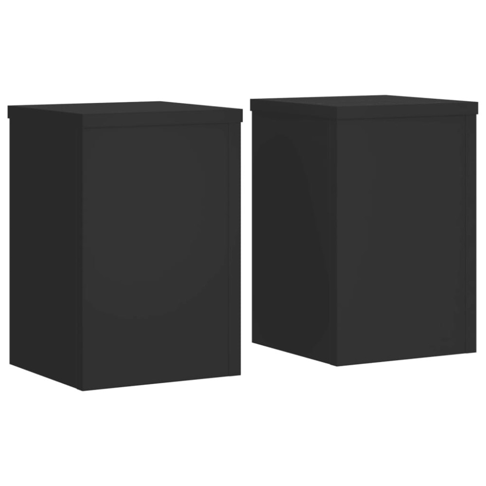 vidaXL Suporturi de plante, 2 buc., negru, 25x25x35 cm, lemn prelucrat