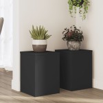 vidaXL Suporturi de plante, 2 buc., negru, 25x25x35 cm, lemn prelucrat vidaXL Suporturi de plante, 2 buc., negru, 25x25x35 cm, lemn prelucrat
