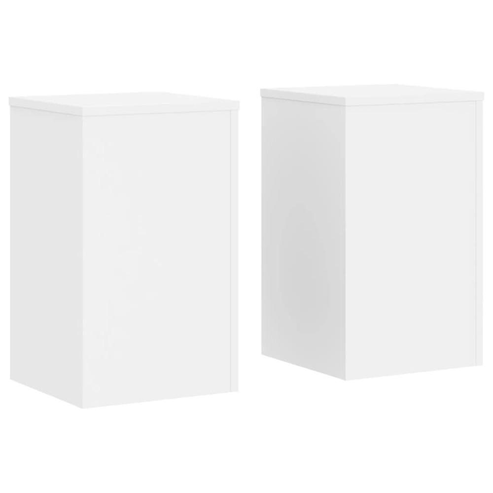 vidaXL Suporturi de plante, 2 buc., alb, 30x30x50 cm, lemn prelucrat
